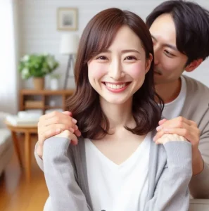 彼氏出来喜んでいるカップル